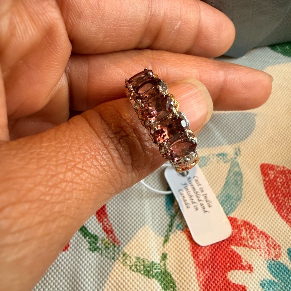 18K Gold-Sterling Silver Morganite Ring